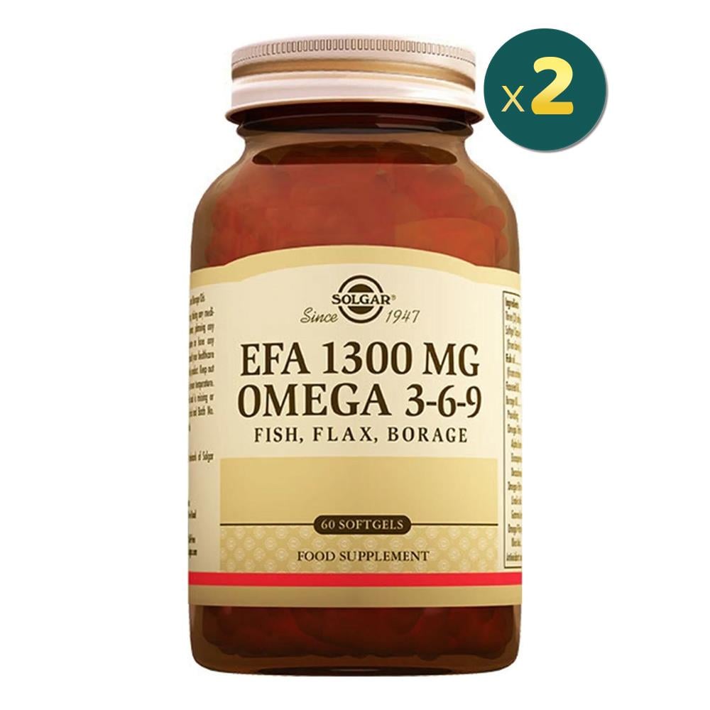 Solgar EFA 1300 mg Omega 3-6-9 60 Yumuşak Jelatinli Kapsül 2 Adet Fiyatları - Modern Eczane