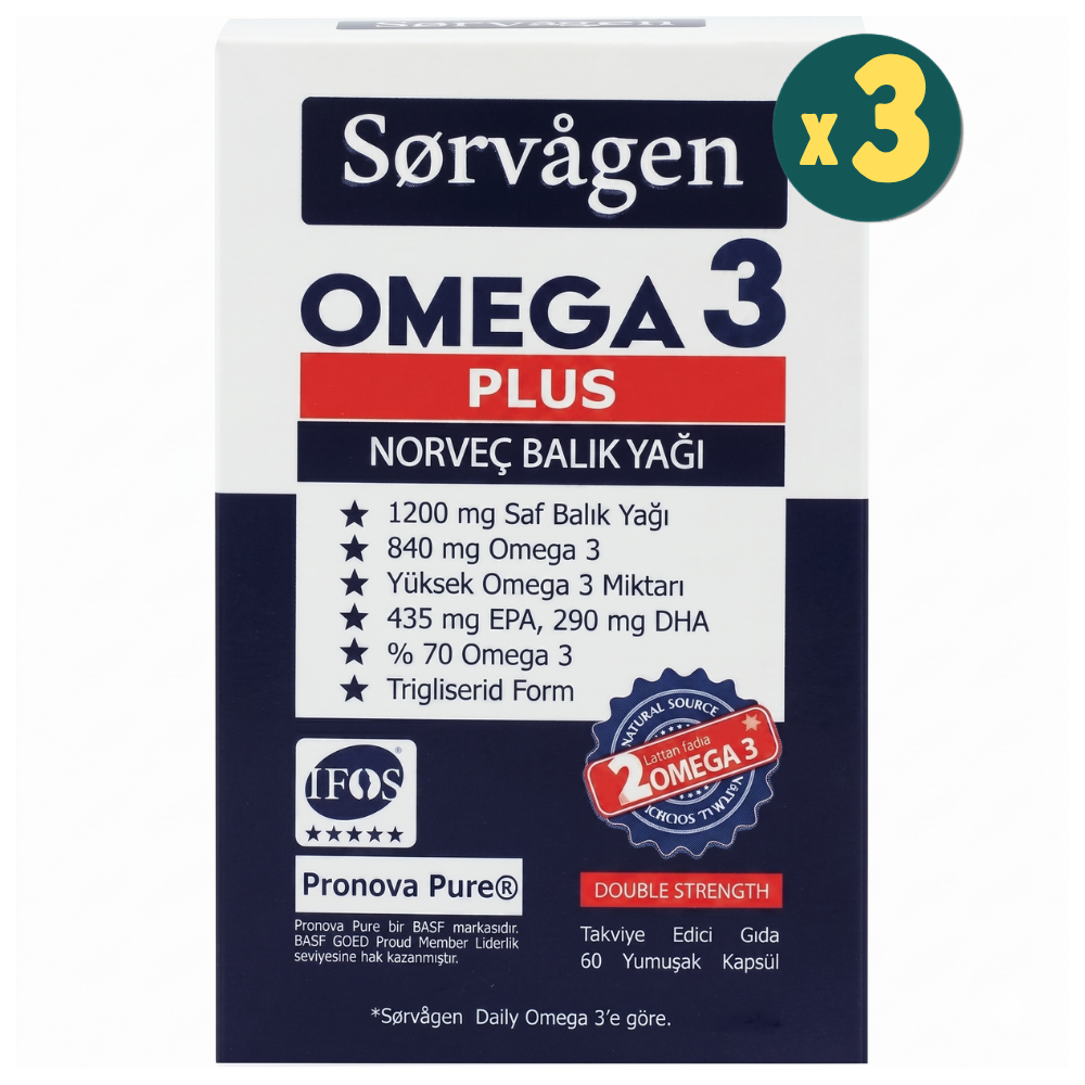 Sorvagen Omega 3 Plus Norveç Balık Yağı 60 Kapsül 3 Adet Fiyatları - Modern Eczane
