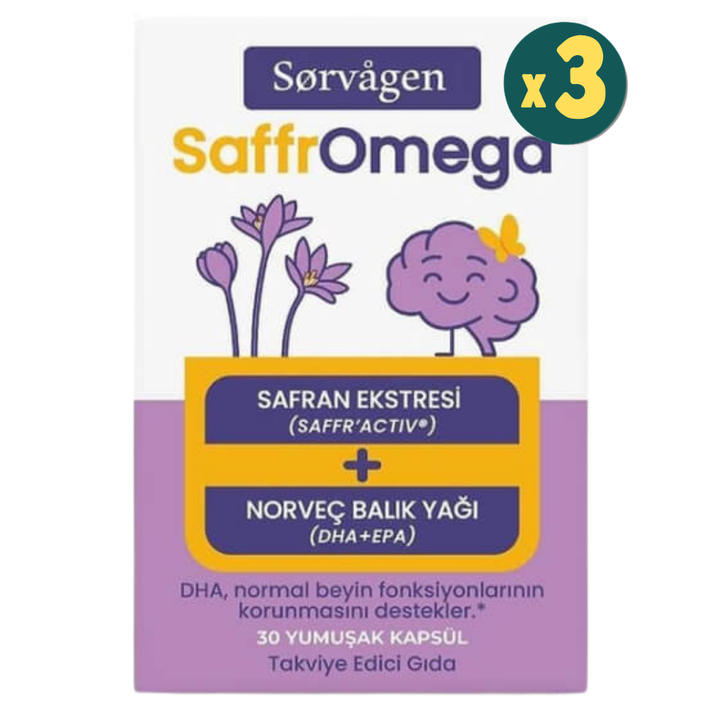 Sorvagen SaffrOmega Safran ve Omega3 30 Yumuşak Kapsül 3 Adet Fiyatları - Modern Eczane