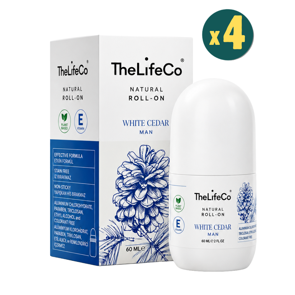 TheLifeCo White Cedar 60 ml Erkek Roll-On Deodorant 4 Adet Fiyatları - Modern Eczane