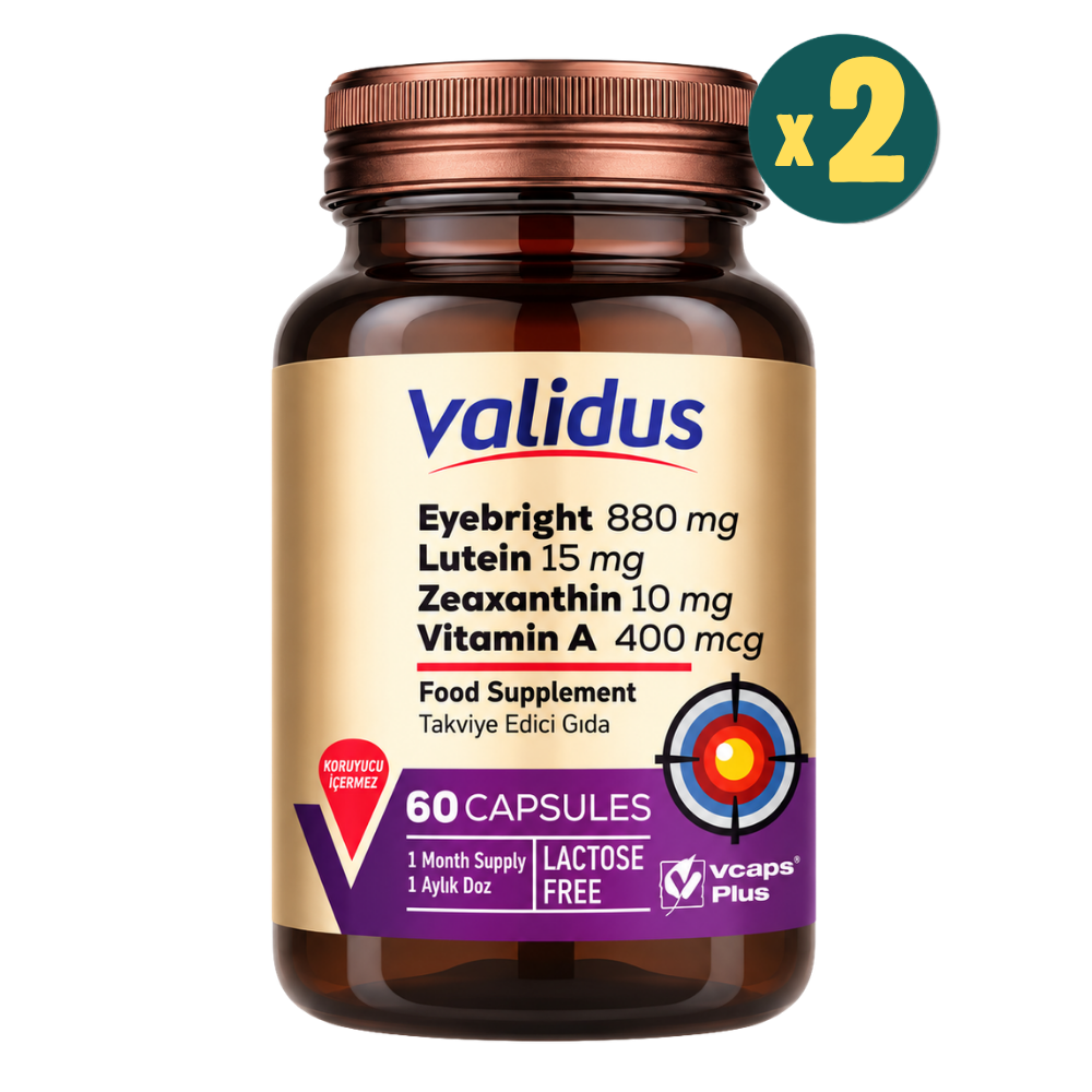 Validus Eyebrigth 880 mg + Lutein 15 mg 60 Kapsül 2 Adet Fiyatları - Modern Eczane