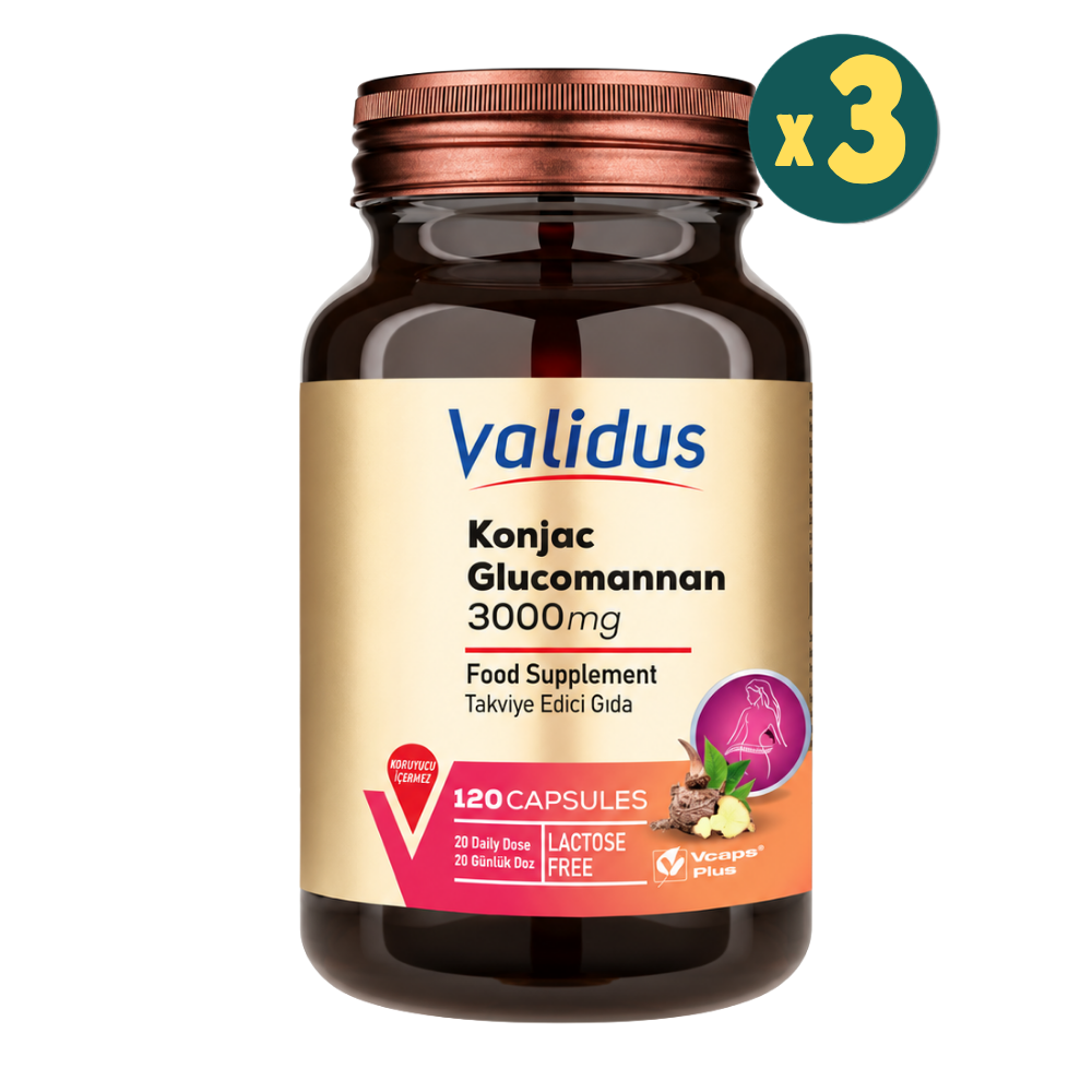 Validus Glucomannan 120 Kapsül 3 Adet Fiyatları - Modern Eczane