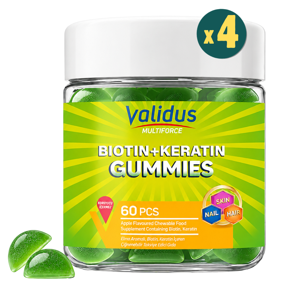 Validus Multiforce Biotin + Keratin 60 Gummies 4 Adet Fiyatları - Modern Eczane