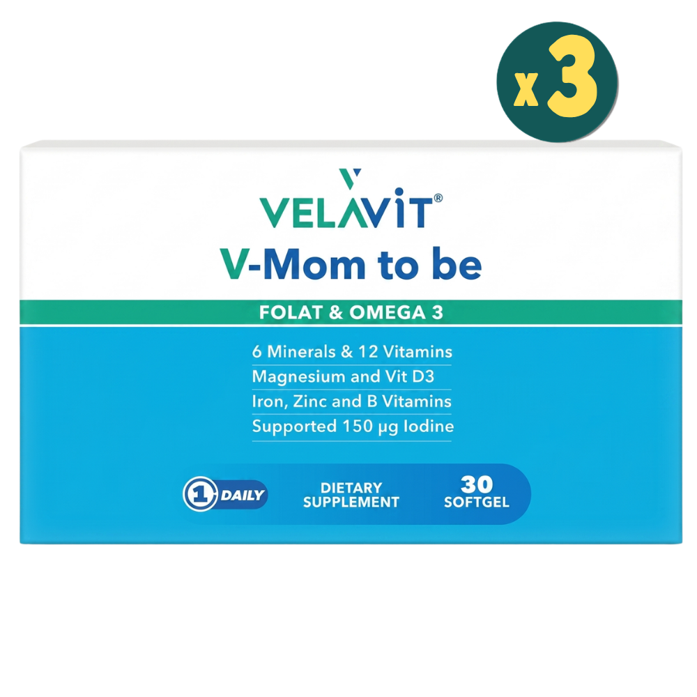 Velavit V-Mom To Be Folat ve Omega 3 30 Softgel 3 Adet Fiyatları - Modern Eczane