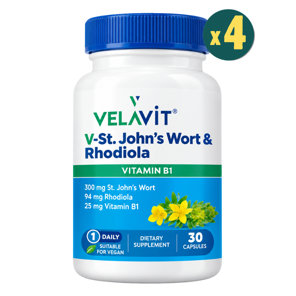 Velavit V-St John’s Wort Rhodiola 30 Kapsül 4 Adet Fiyatları - Modern Eczane