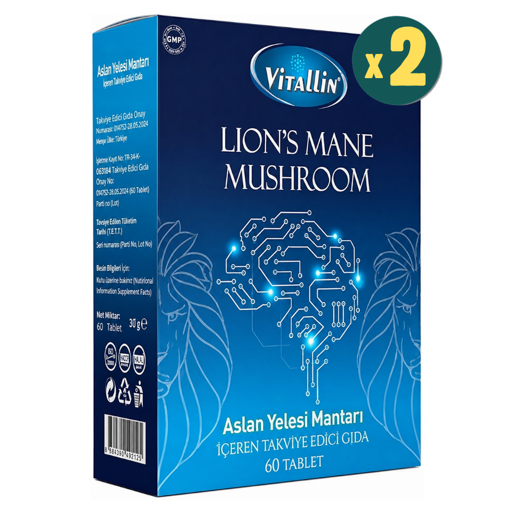 Vitallin Aslan Yelesi Mantarı İçeren 60 Tablet 2 Adet Fiyatları - Modern Eczane