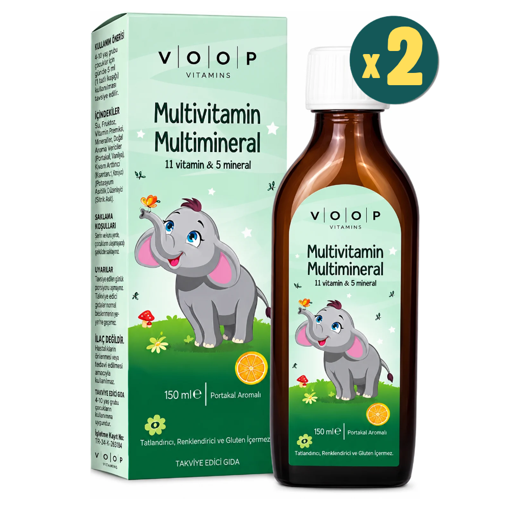 VOOP Multivitamin Multimineral Şurup 150 ml 2 Adet Fiyatları - Modern Eczane