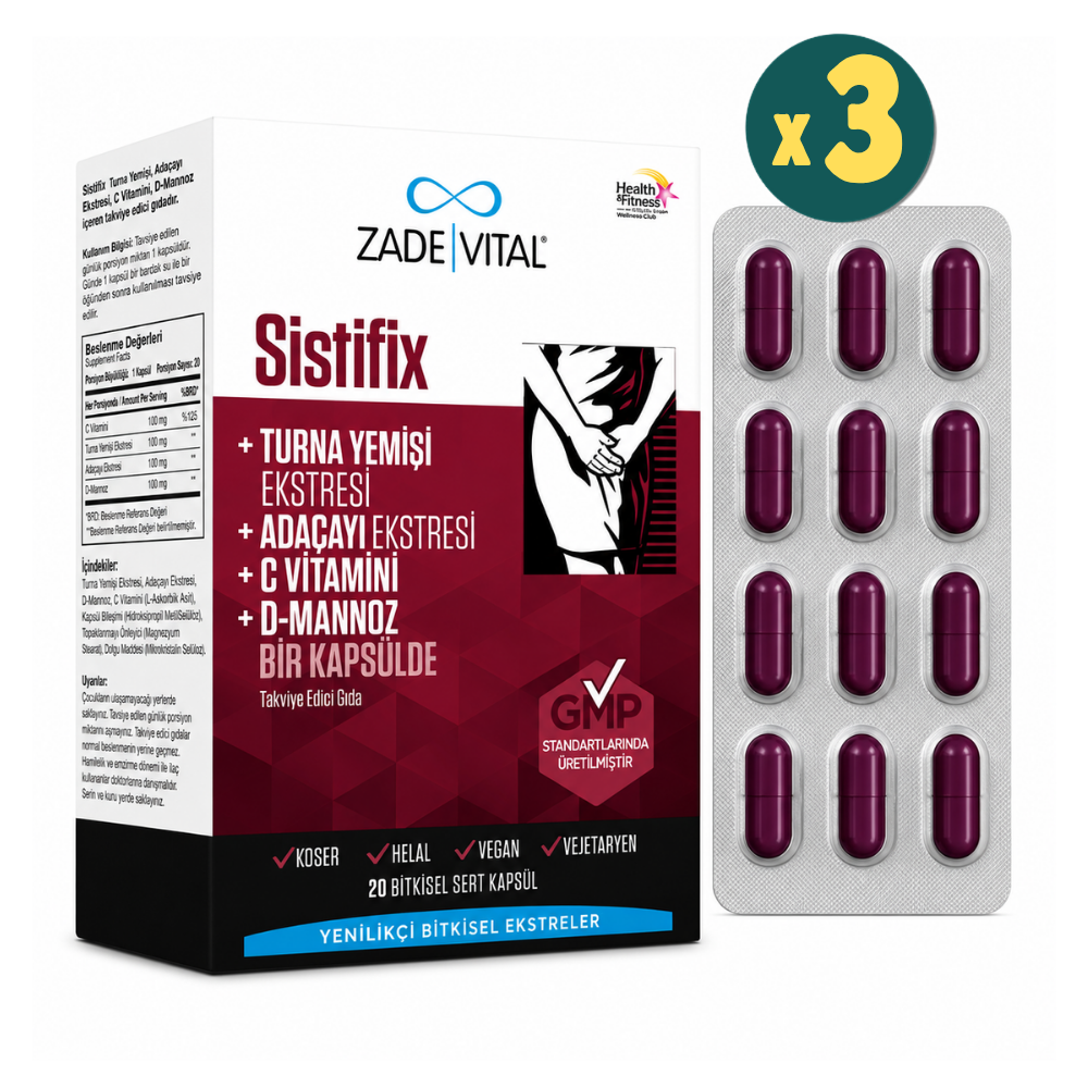 Zade Vital Sistifix 20 Kapsül 3 Adet Fiyatları - Modern Eczane