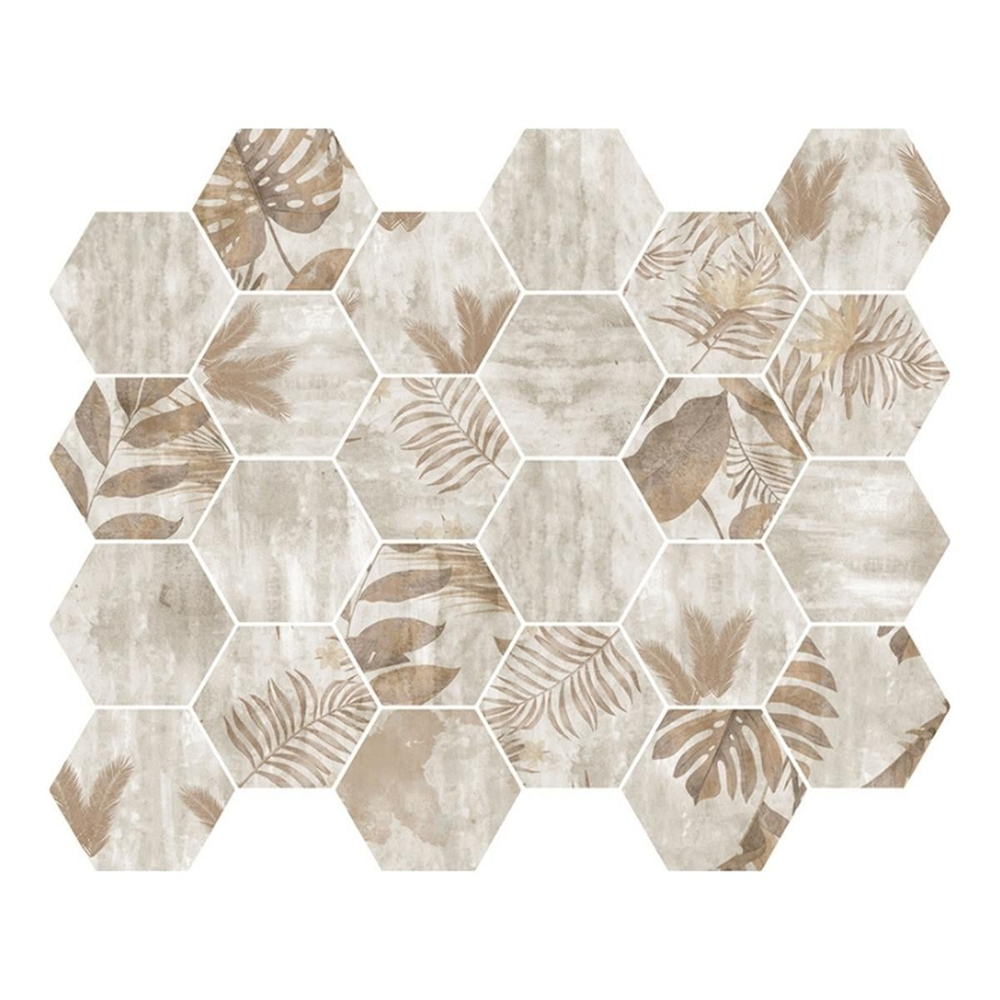 Betsan Hexa Mega Botanica Beige 77x88 mm Dekor Mozaik