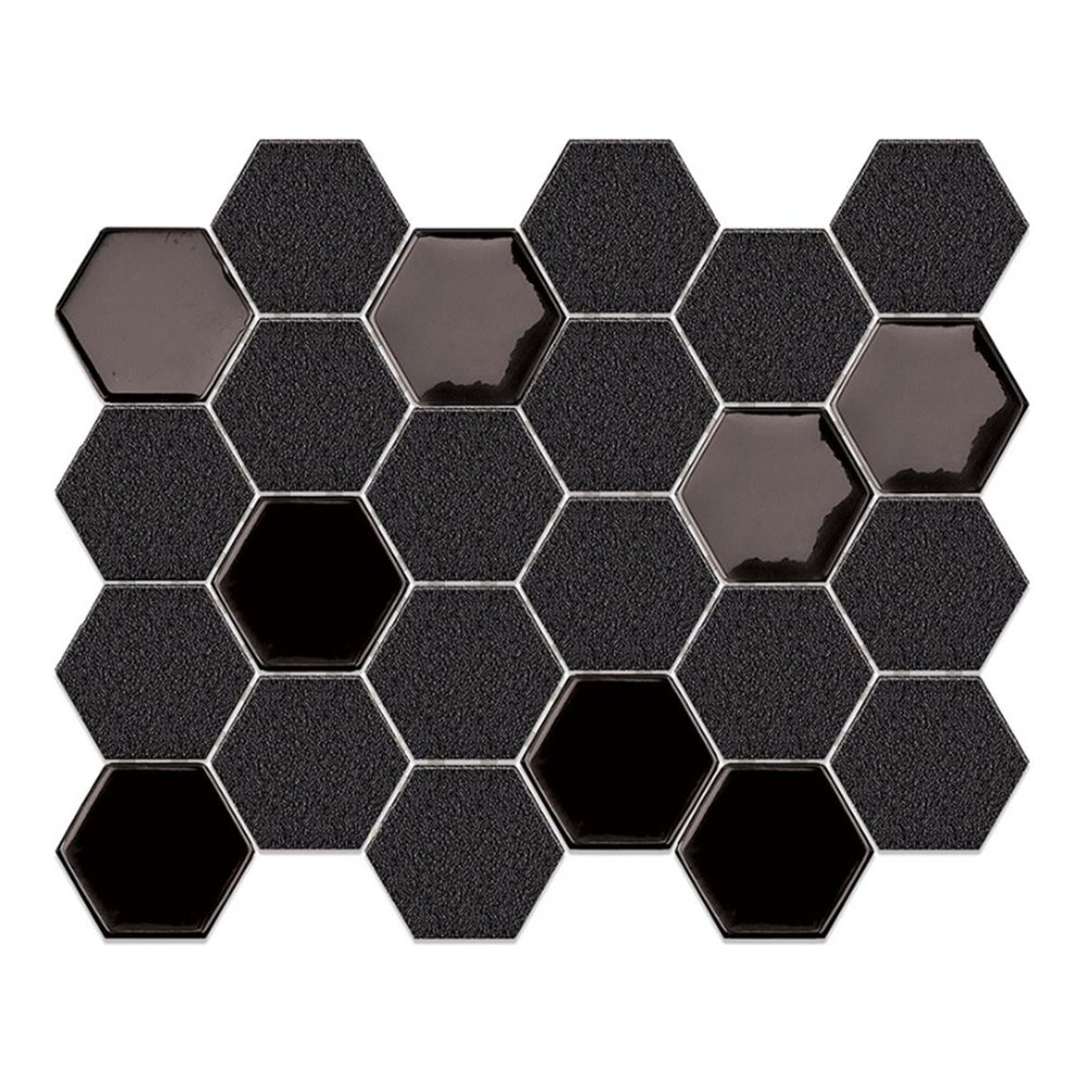 Betsan Hexa Mega Neostone Artistic Blend Sugar Black 77x88 mm Dekor Mozaik
