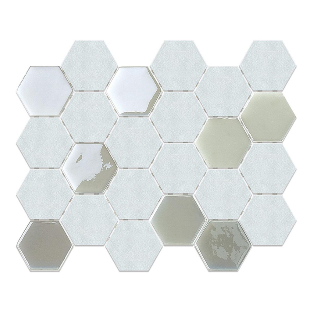 Betsan Hexa Mega Neostone Artistic Blend Sugar White 77x88 mm Dekor Mozaik