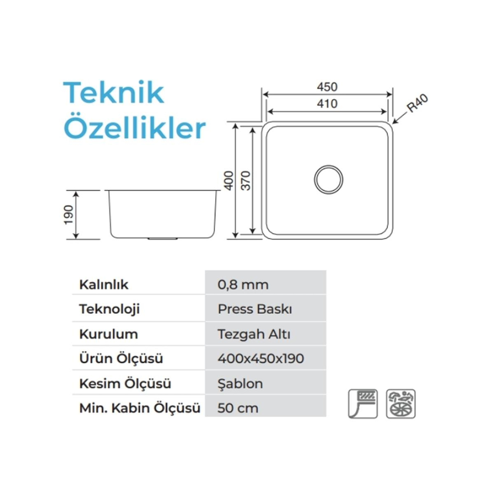 Crauf Lavello 3040 İnoks Evye