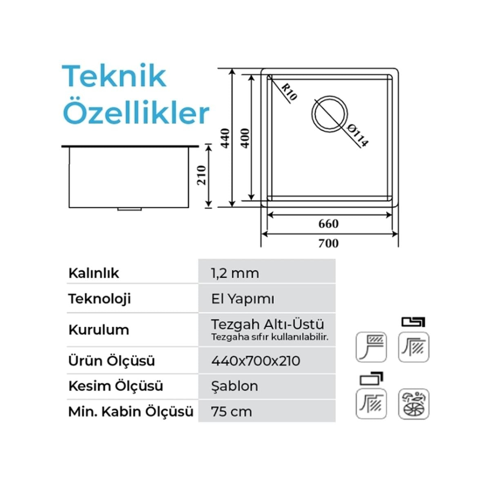 Crauf Stella 4470 PVD Altın Evye