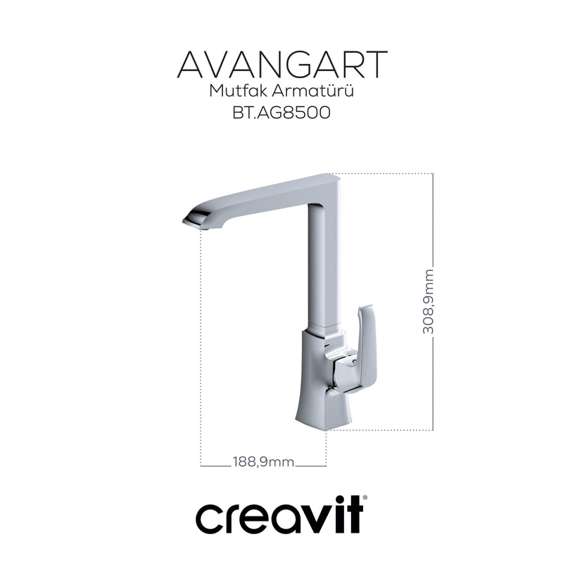 Creavit Avangart Mutfak Armatürü Krom