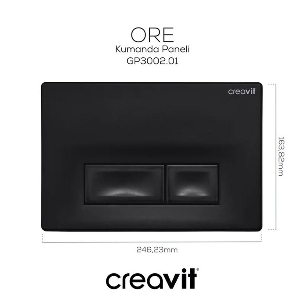 Creavit ORE Mat Siyah Boyalı Kumanda Paneli