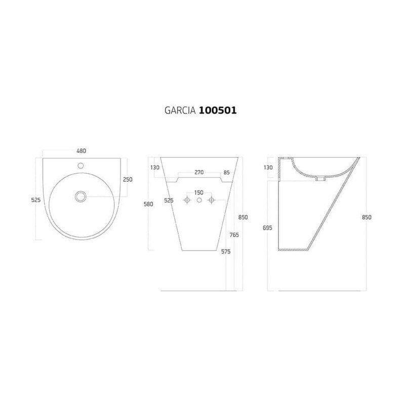 LUCCO 48 CM ASMA MONOBLOK LAVABO SİYAH(TEŞHİR)