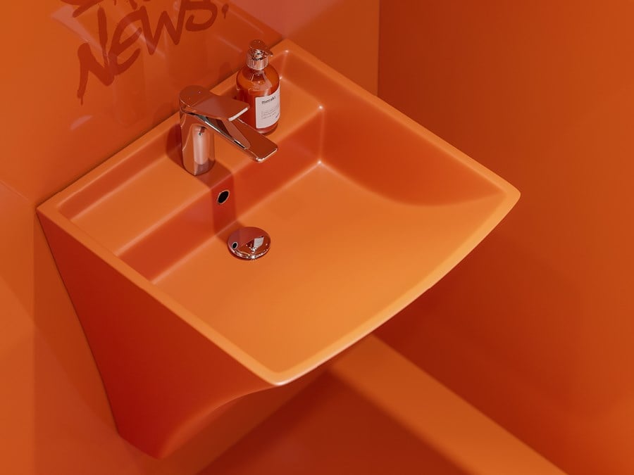 LUCCO 50 CM LOOP ASMA MONOBLOK LAVABO TURUNCU(TEŞHİR)