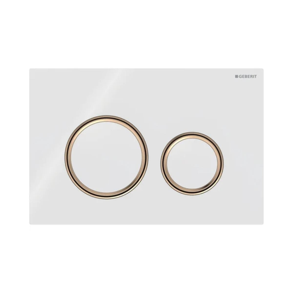 Geberit Kumanda Kapağı Sigma21 - Çift Basmalı -  Beyaz Cam / Bronz