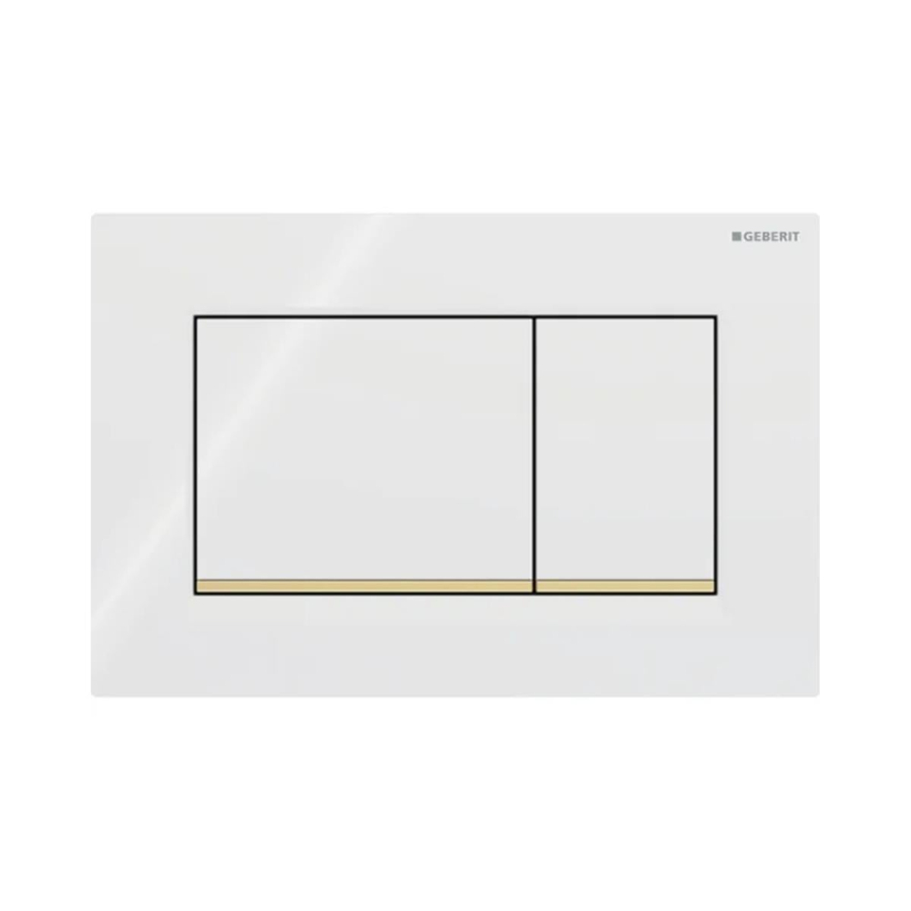 Geberit Kumanda Kapağı Sigma30 - Çift Basmalı - Beyaz / Altın / Beyaz