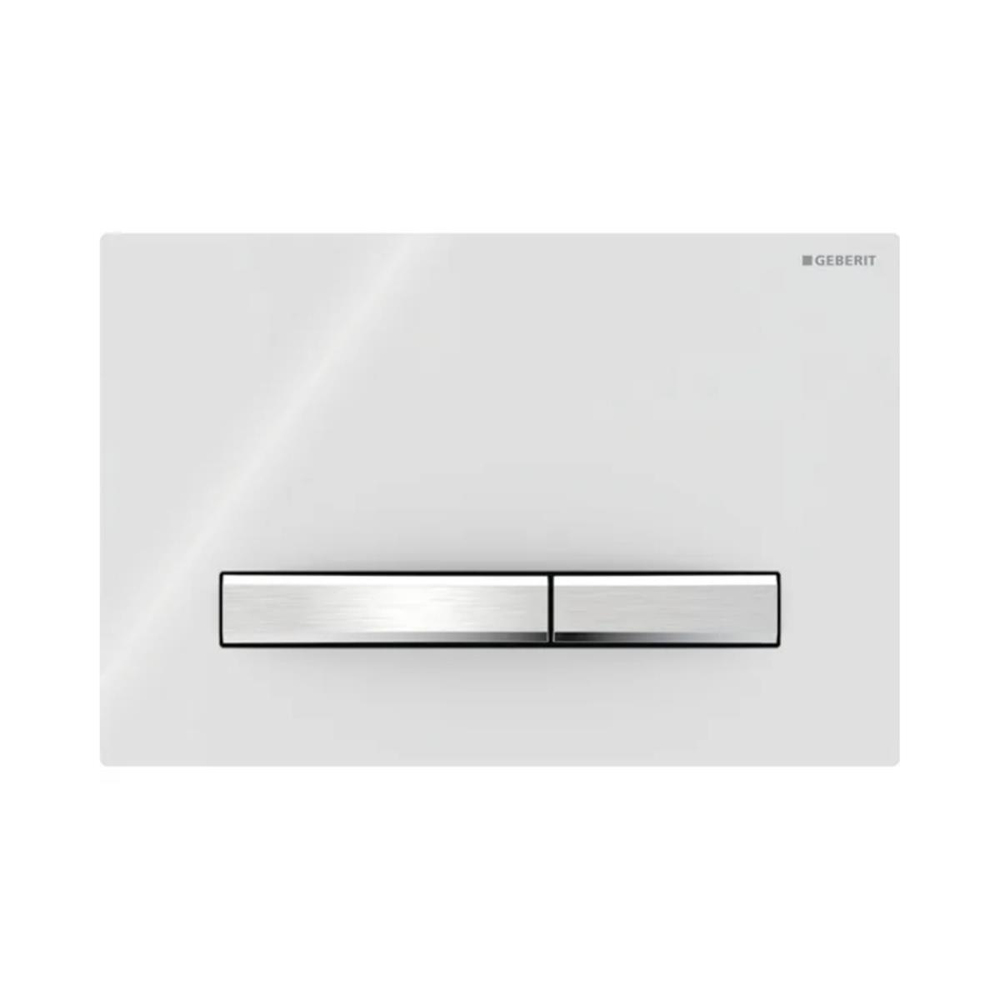 Geberit Kumanda Kapağı Sigma50 - Çift Basmalı - Beyaz / Krom