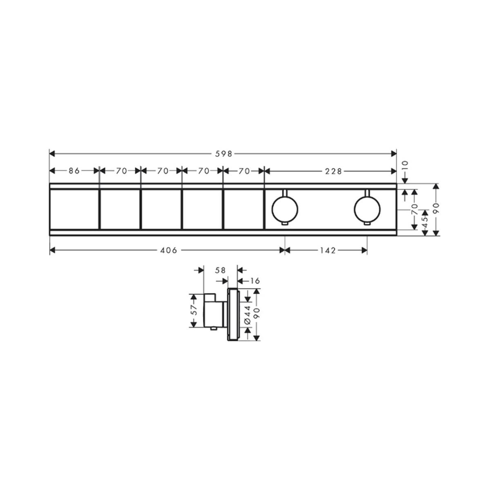 Hansgrohe RainSelect Ankastre Termostat 4 çıkış için Mat Siyah