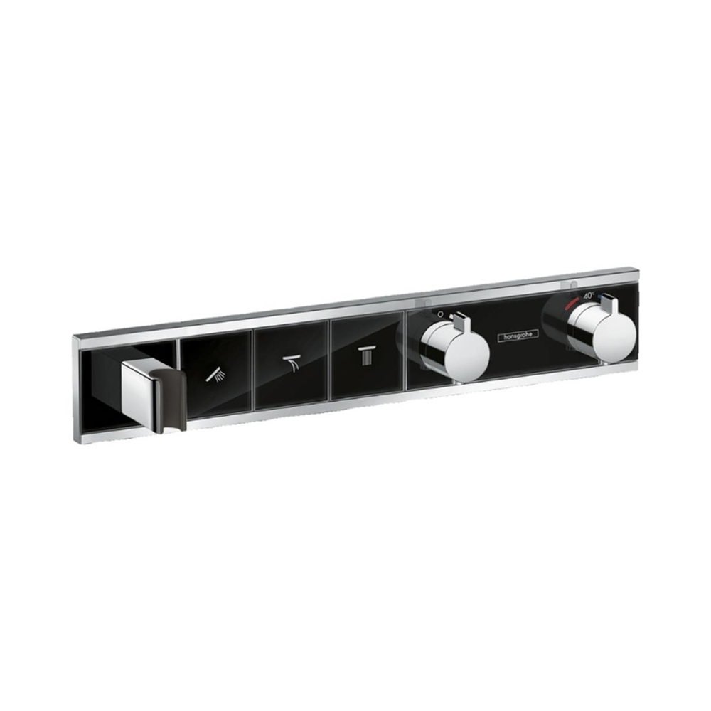 Hansgrohe RainSelect Termostat ankastre montaj, 3 çıkış için Siyah/Krom