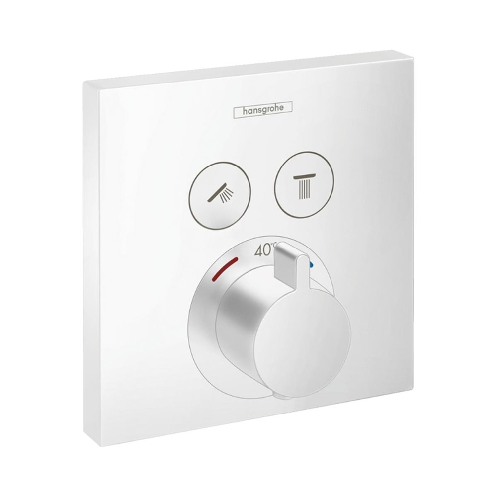 Hansgrohe ShowerSelect Termostatik Batarya, ankastre, 2 çıkış için Satin Beyaz