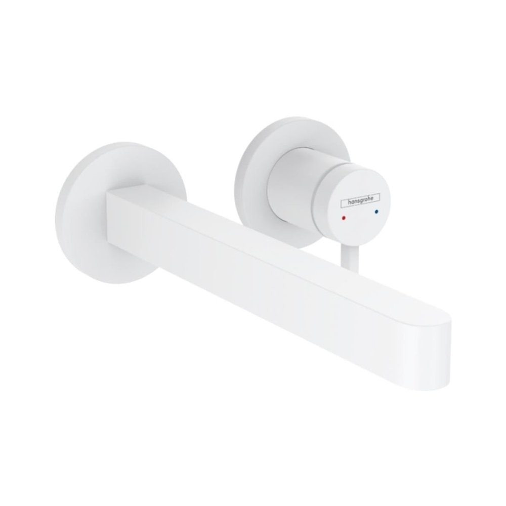 Hansgrohe Finoris Tek kollu Lavabo Bataryası Ankastre Duvara Monte 22,8 cm gaga ile Satin Beyaz