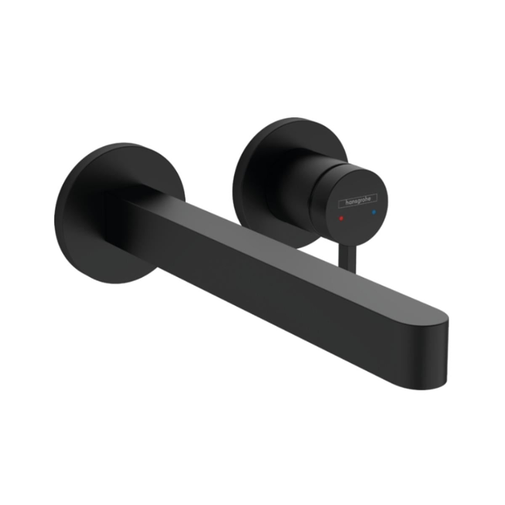 Hansgrohe Finoris Tek kollu Lavabo Bataryası Ankastre Duvara Monte 22,8 cm gaga ile Satin Siyah