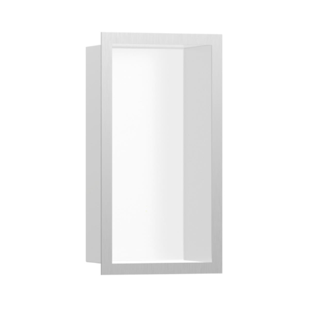 Hansgrohe XtraStoris Individual Duvar nişi Satin Beyaz tasarım çerçeveli 300/150/100 Mat Paslanmaz Çelik