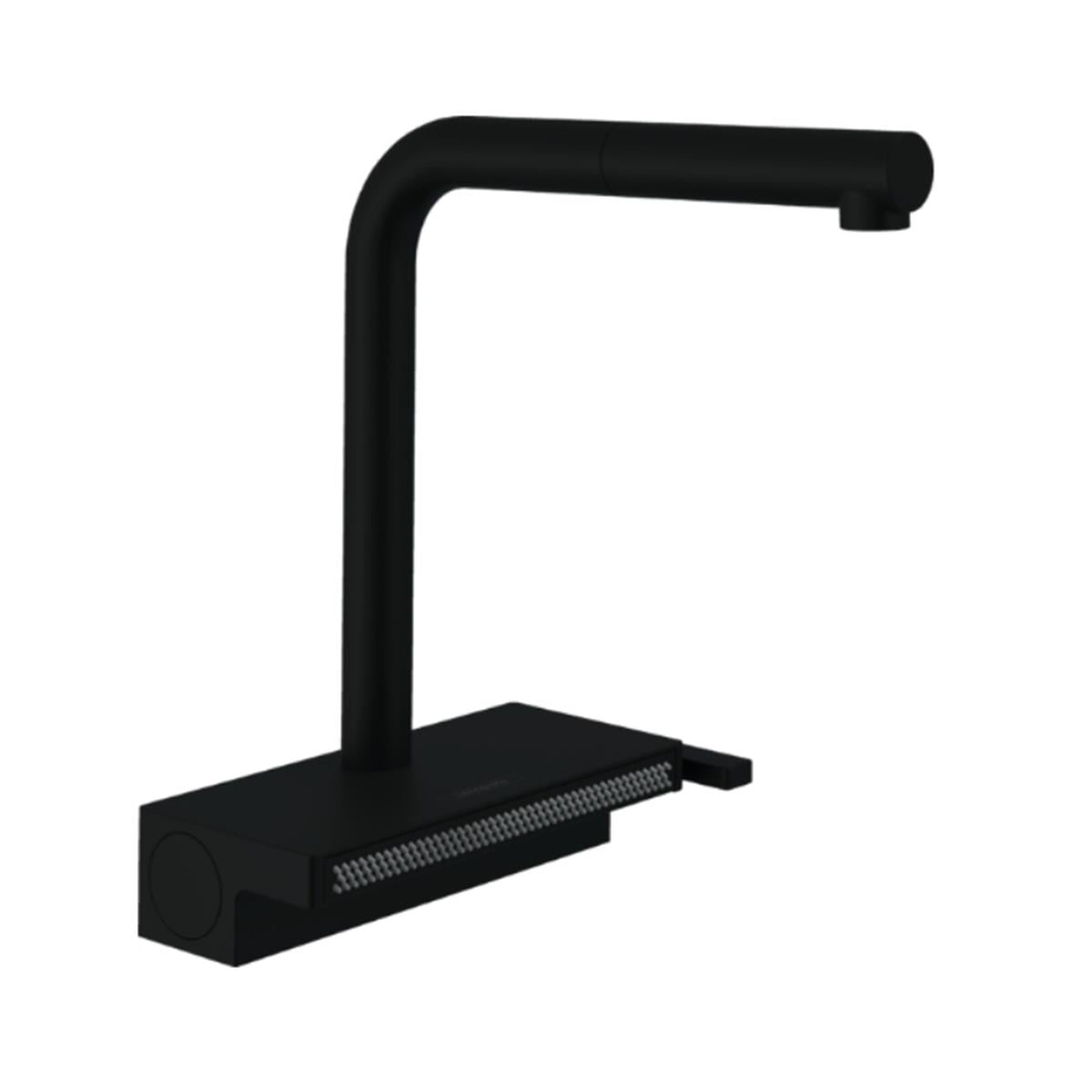 Hansgrohe Aquno Select M81 Tek kollu eviye Bataryası 250 çekilebilir gaga, 2jet, sBox Satin Siyah