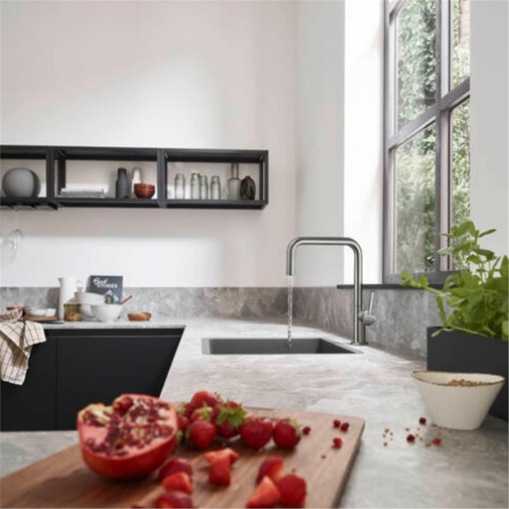 Hansgrohe S510-U450 SilicaTec Tezgahaltı Granit Eviye 450 Beton Grisi