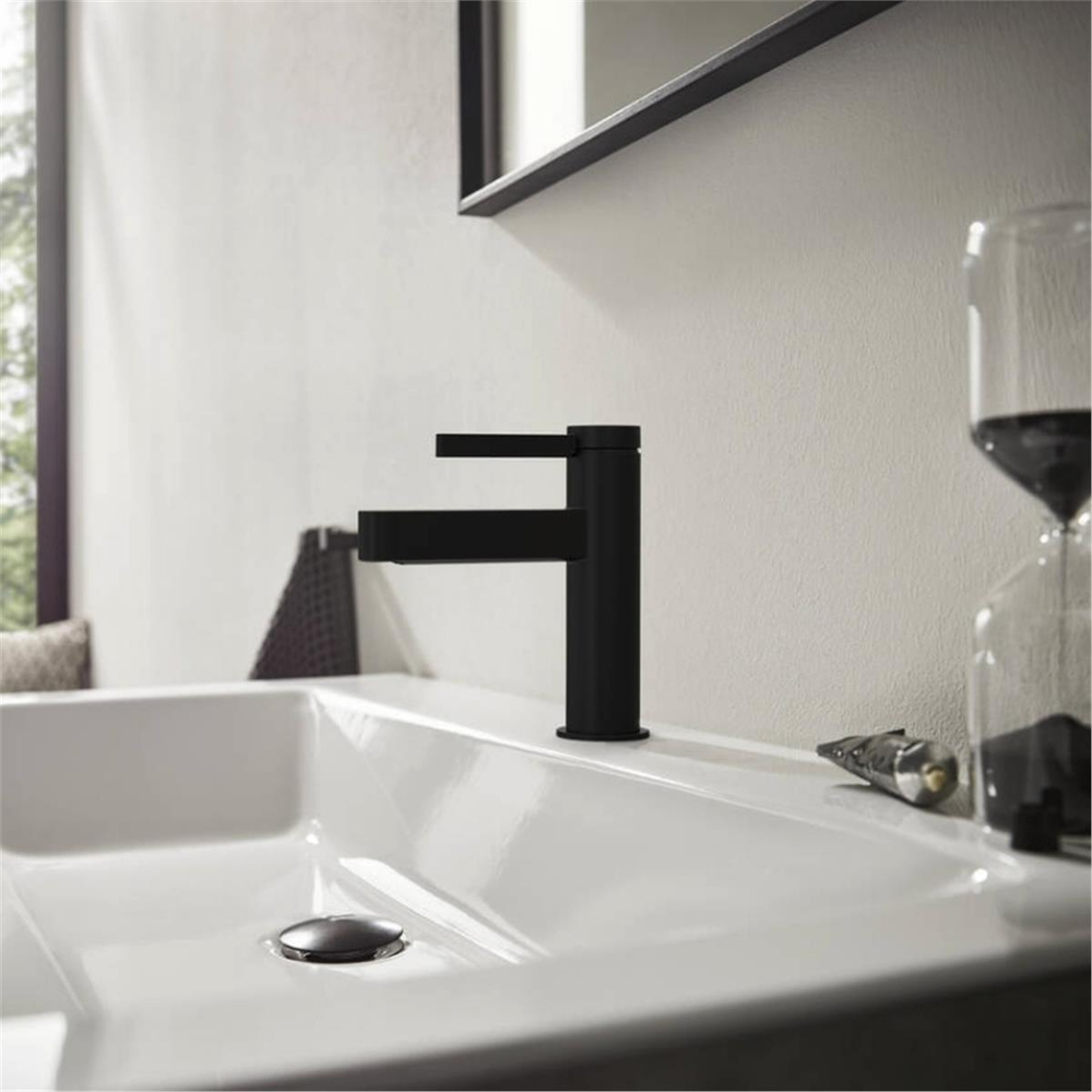 Hansgrohe Finoris Tek Kollu Lavabo Bataryası 110 Kumandalı Satin Siyah