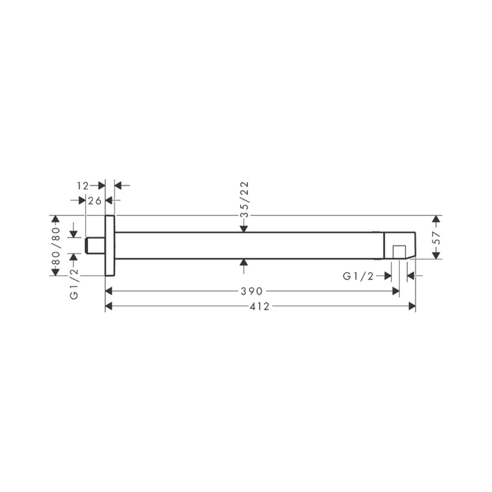 Hansgrohe Duş Dirseği E 39 cm Satin Siyah