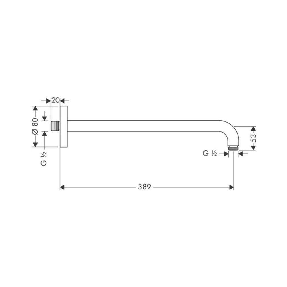 Hansgrohe Duş Dirseği 389 mm Satin Siyah