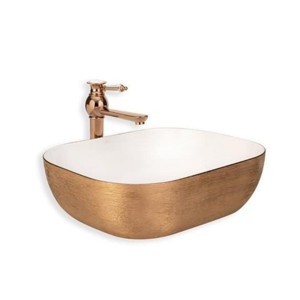 Lena E-5003R Tezgah Üstü Porselen Lavabo Karma