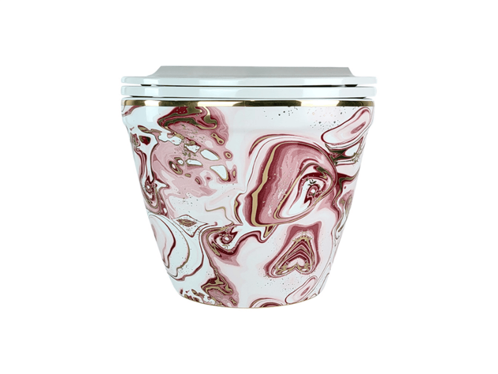 Pure Concept Ebru Pembe Altın Kanalsız Asma Klozet Kapak Dahil