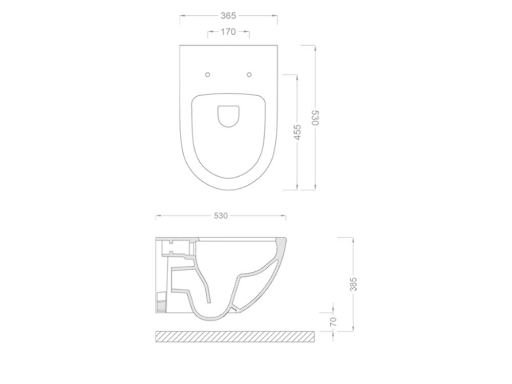 Pure Concept Platin Geometrik Kanalsız Asma Klozet Kapak Dahil