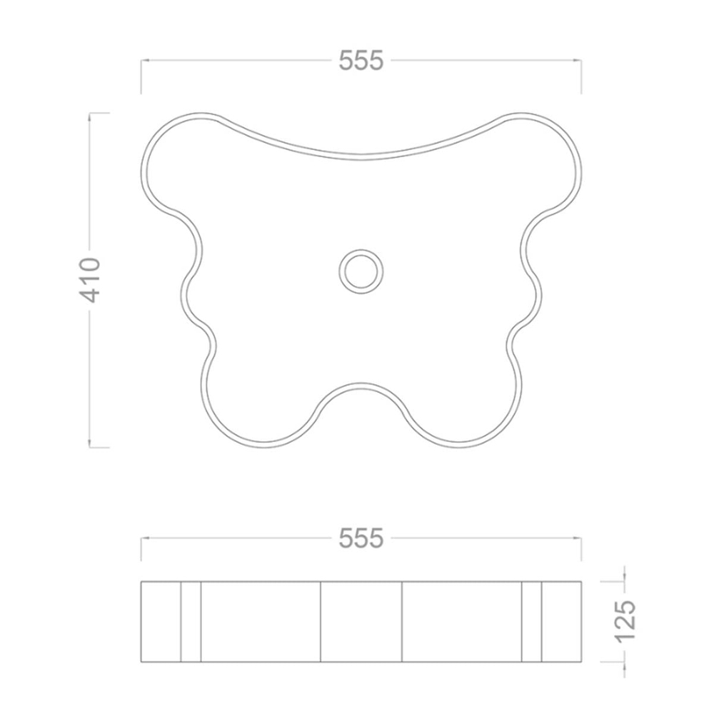 Pure Concept Farfalla 55 cm Dekoratif Beyaz Çanak Lavabo