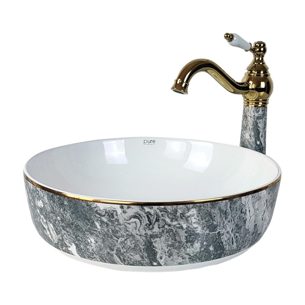 Pure Concept Biga Gri Tezgah Üstü Çanak Lavabo