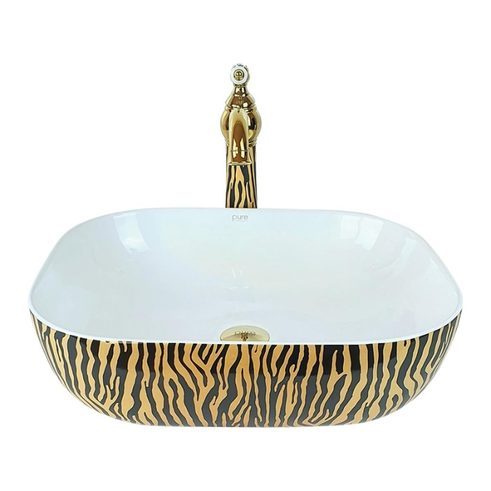 Pure Concept Tiger Altın Zebra Çanak Lavabo