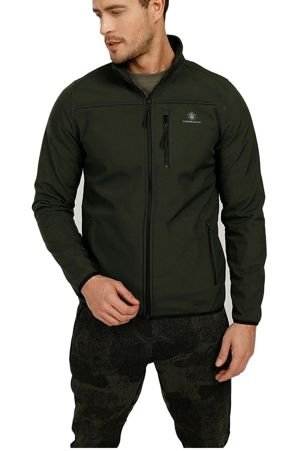Lumberjack 2W M-Softshell Track Top 2Pr Erkek Haki Softshell