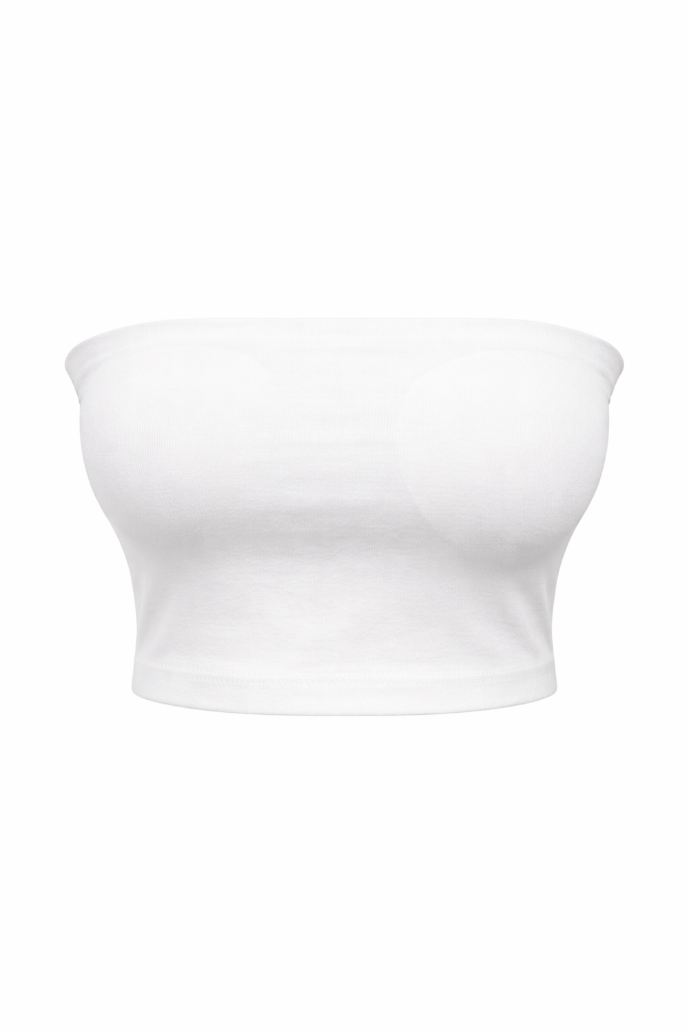 2082 Kadın Straplez Basic Crop Top Bluz Beyaz