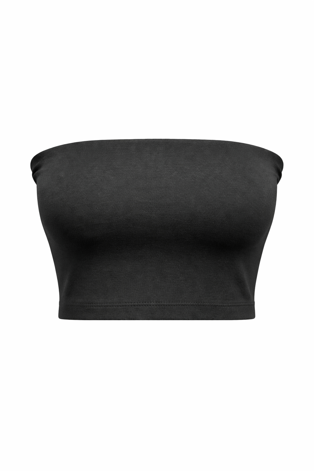 2082 Kadın Straplez Basic Crop Top Bluz Siyah