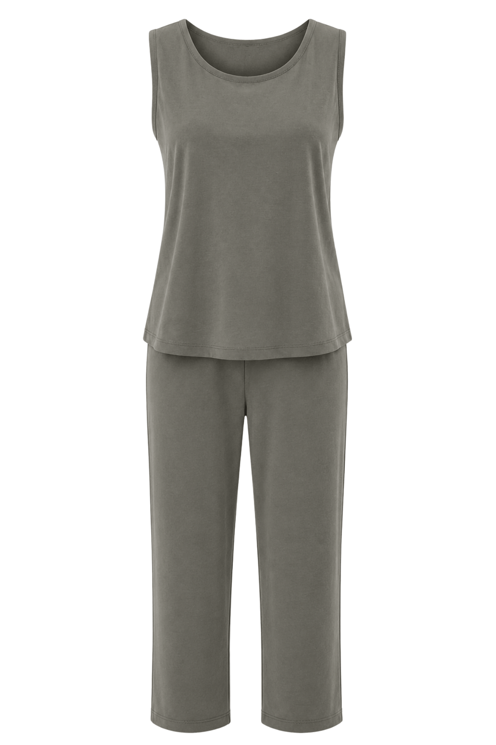 2117 Kadın Basic Relax Fit Atlet Pantolon İkili Takım Haki