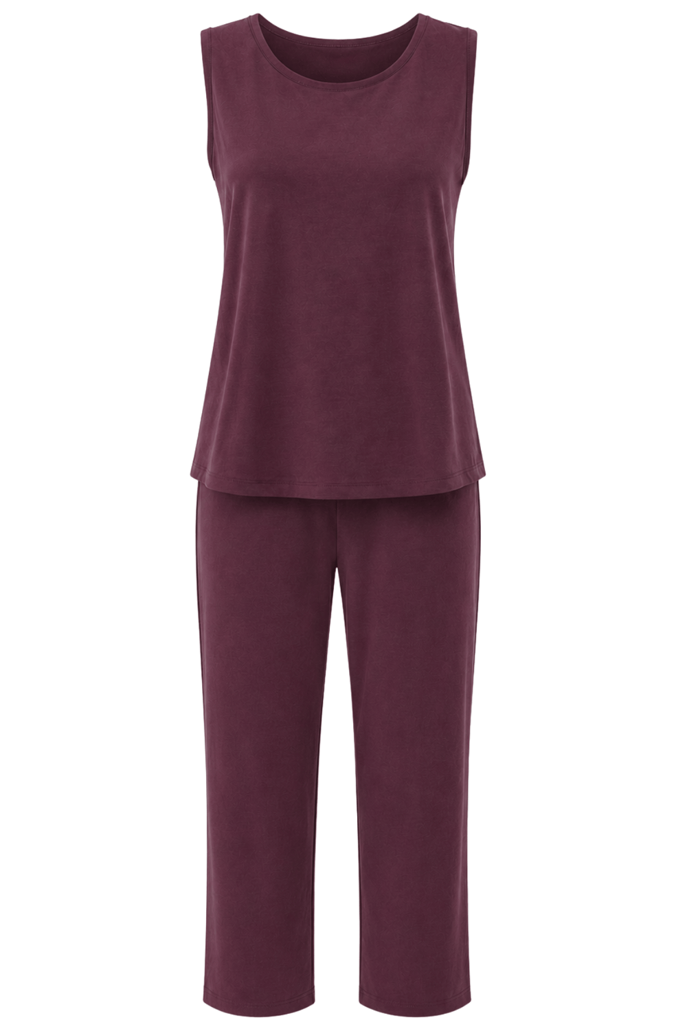 2117 Kadın Basic Relax Fit Atlet Pantolon İkili Takım Mürdüm