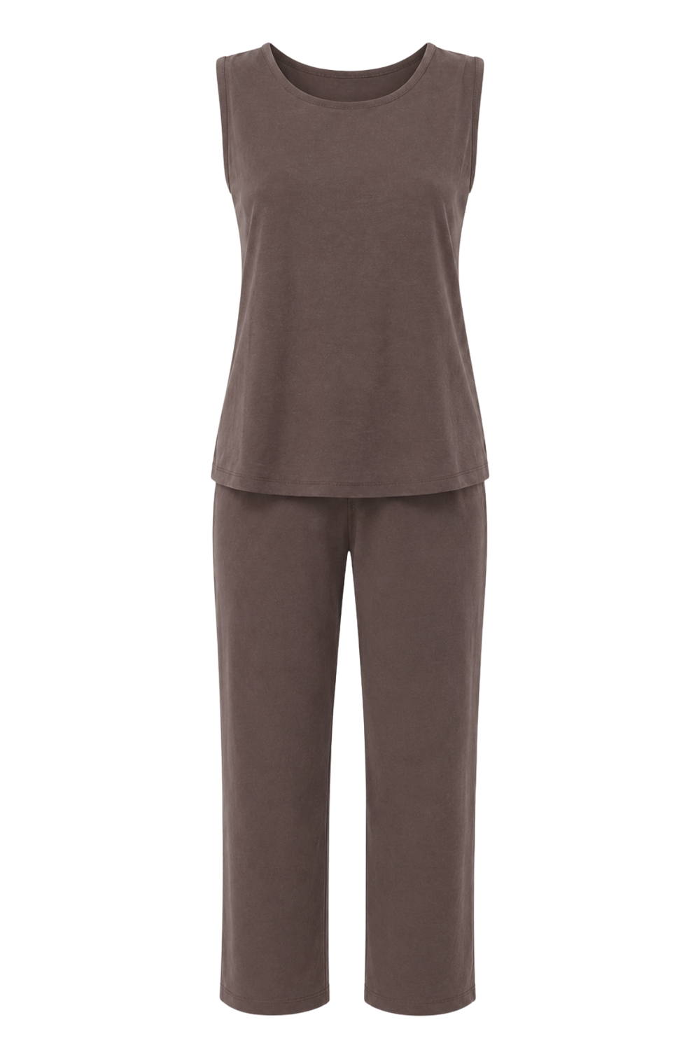 2117 Kadın Basic Relax Fit Atlet Pantolon İkili Takım Kahve
