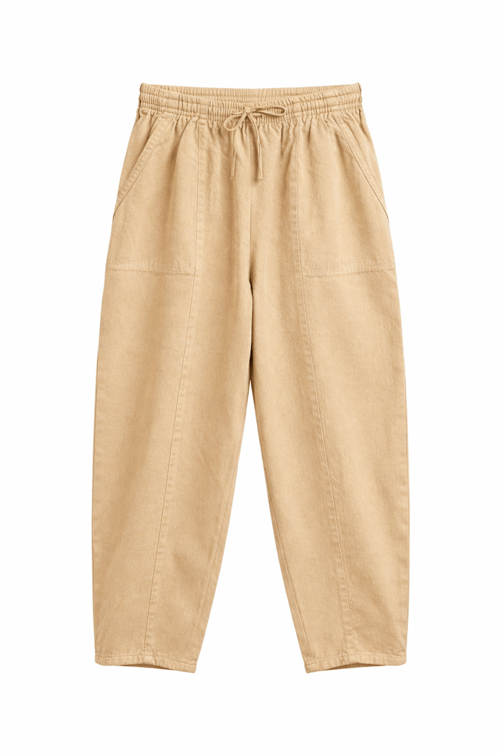 4573 Kadın Önü Çımalı Gabardin Şalvar Pantolon Camel