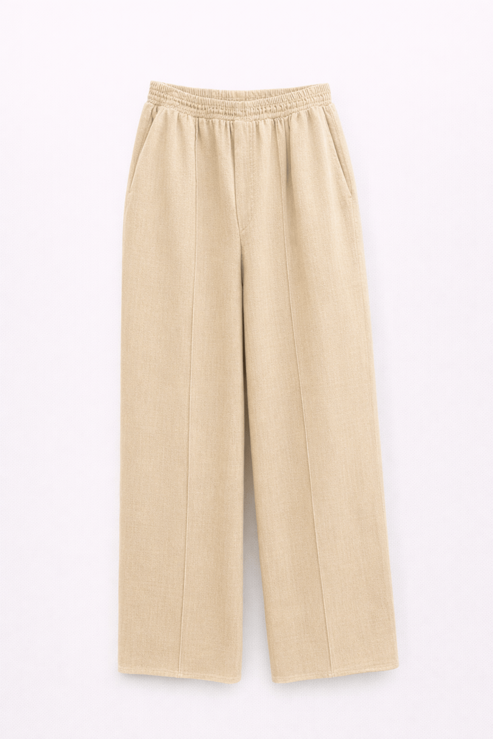 4783 Kadın Bol Paça Dökümlü Palazzo Gabardin Pantalon Antik Vizon