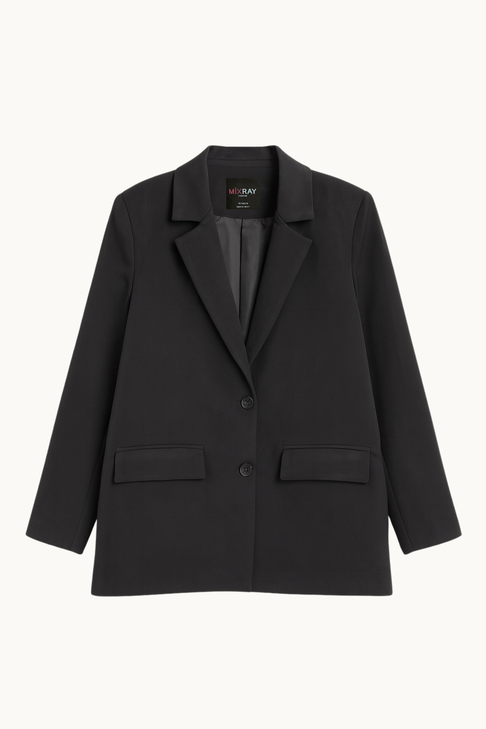 4786 Kadın Oversize Kruvaze Blazer Ceket Siyah